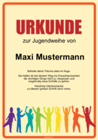 Urkunde Jugendweihe Gold, Rot