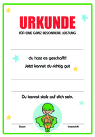Kinder Urkunde für besondere Leistung, Superheld