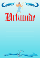 Urkunde Neptun mit Anker, Blau