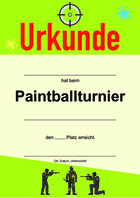 Urkunde Paintball, Grün (Text)