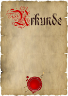 Urkundenpapier mit Wachssiegel