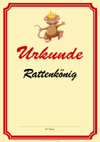 Urkunde Rattenkönig, Rot (Blanko)