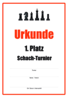 Urkunde Schach-Turnier, Schwarz