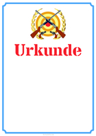 Urkunde Sportschießen, Blanko, Blau