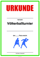 Urkunde Völkerball, Grün