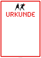 Urkunde Völkerball, Blanko, Rot