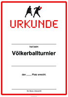 Urkunde Völkerball, Rot