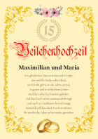 Urkunde Hochzeitstag Veilchenhochzeit