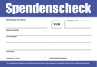 XXL Spendenscheck, klassisch (Blau, Weiß)