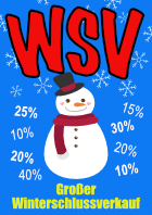 Plakat WSV mit Schneemann, Blau