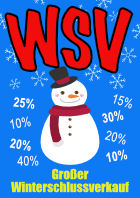 Plakat WSV mit Schneemann, Blau - XXL-Plakat