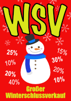 Plakat WSV mit Schneemann, Rot