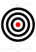 Zielscheibe Rot, Schwarz, 7 Ringe