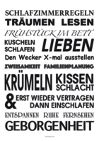Schild, Schlafzimmerregeln