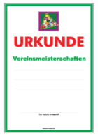 Urkunde Billard, Vereinsmeisterschaften 3