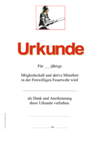 Urkunde Freiwillige Feuerwehr