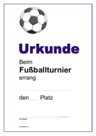 Urkunde Fußballturnier (Fußball)