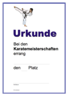 Urkunde Karate, Meisterschaften