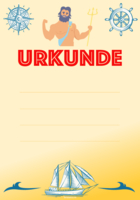 Urkunde Neptun mit Schiff, Gold