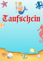 Urkunde Taufschein Blanko, Blau, Gold