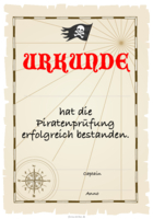 Urkunde Piraten, Karte, Text