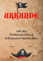 Urkunde Piraten, Papier, Text