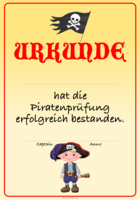 Urkunde Piraten, Pirat, Text