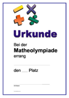 Urkunde Matheolympiade