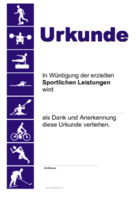 Urkunde für sportliche Leistungen