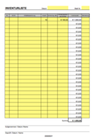 Inventurliste (Excel) hier downloaden