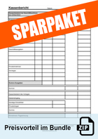 Kassenbericht und Münzzählprotokoll (PDF), Sparpaket